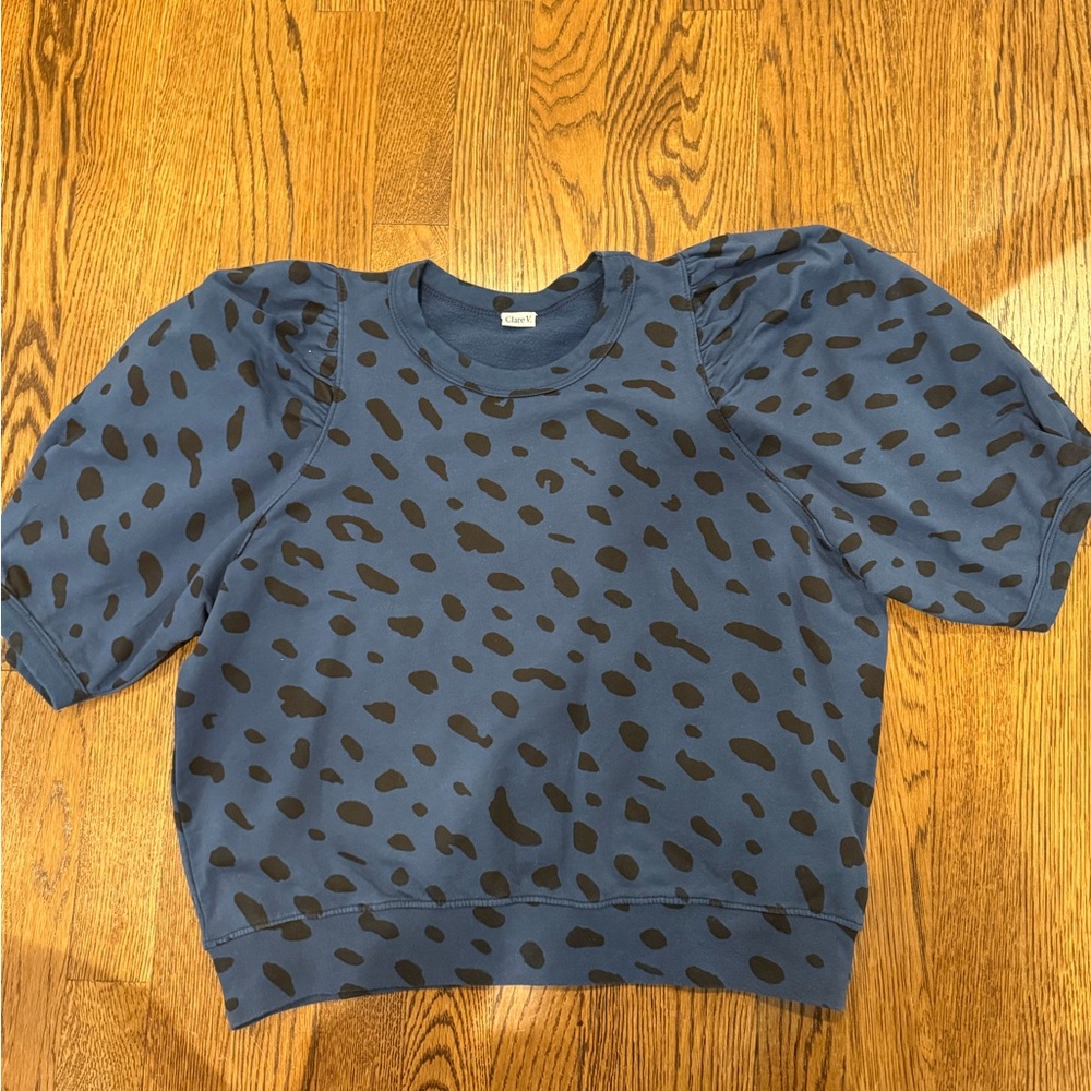 Clare V women’s  Navy and Black cheetah Patterned Sweatshirt